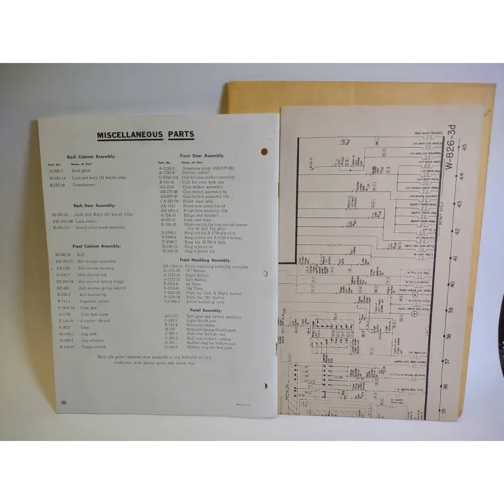 Sea Island Bingo Pinball Game Manual Schematic Magic Screen Paperwork Lot Bally